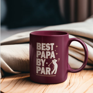 BEST PAPA BY PAR FATHERS DAY GOLF Design Two-Tone Coffee Mug