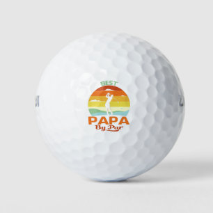Best Papa By Par Father's Day Golf Shirt Gift Balls