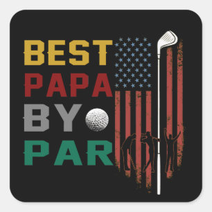 best papa by par golf T-Shirt Square Sticker