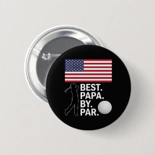 Best Papa By Par Golfing Papa Father's Day Golf 6 Cm Round Badge