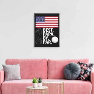Best Papa By Par Golfing Papa Father's Day Golf Canvas Print