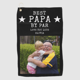 Best Papa by Par Grandpa Photo Personalised Gift  Golf Towel