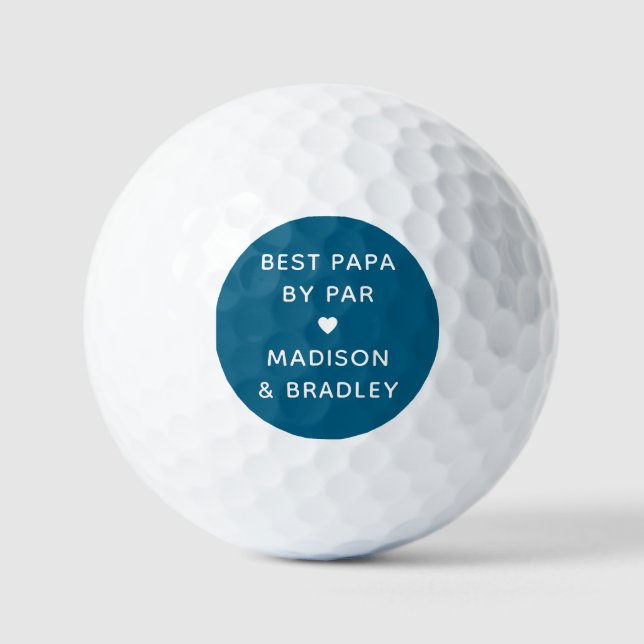 Best Papa By Par Personalised Name Golf Balls (Front)