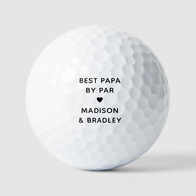 Best Papa By Par Personalised Name Golf Balls (Front)