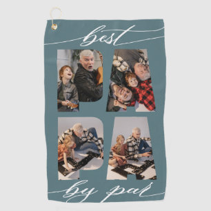 Best Papa By Par Photo Collage Golf Towel