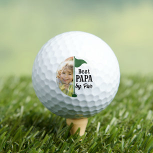 Best Papa by Par Photo Golf Flag Golf Balls