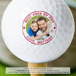 BEST PAPA BY PAR Red Photo Golf Balls<br><div class="desc">Easily create red personalised photo golf balls for the special golf enthusiast father with the suggested sample title BEST PAPA BY PAR and your custom text underneath. All text is editable to change as desired. Memorable gift for dad or grandpa that goes by the name Papa on his birthday, for...</div>