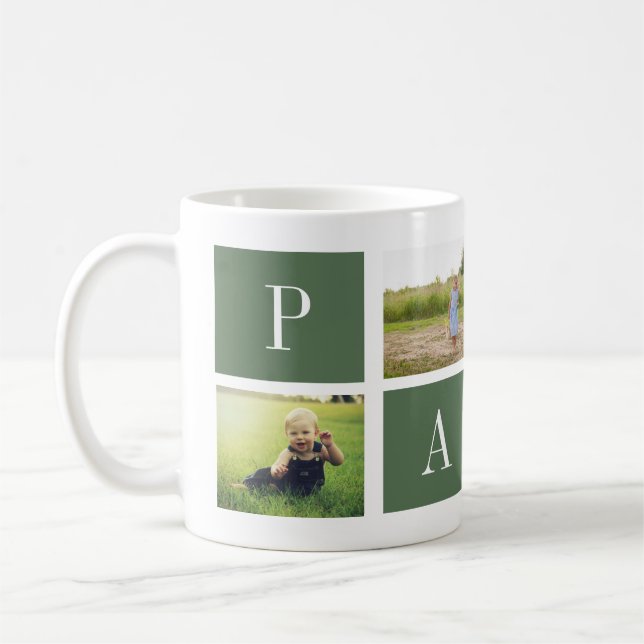 Best Papa Ever! Custom 4-Photo Collage Mug (Left)