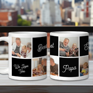 Best Papa Ever Custom Personalised Family Photo Coffee Mug