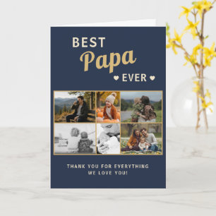 Best Papa Ever Family Father's Day 6 Photo  Card