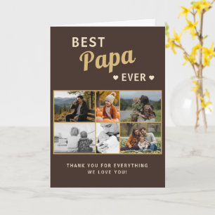 Best Papa Ever Family Father's Day 6 Photo  Card