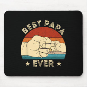 Best Papa Ever Fist Bump Funny Grandpa Father's Da Mouse Mat
