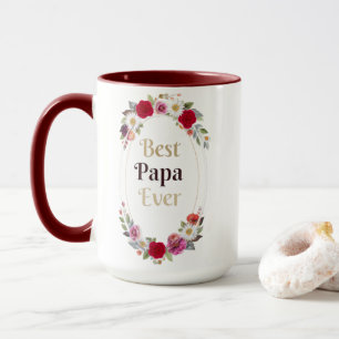 Best Papa Ever Floral Coffee Mug - Cute Father's D