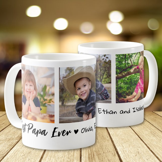 Best Papa Ever Grandchildren 3 Photo Collage   Coffee Mug (Creator Uploaded)