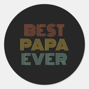 Best Papa Ever Grandpa Classic Round Sticker
