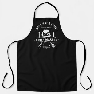 Best Papa Ever Grill Master Black & White Chef Apron