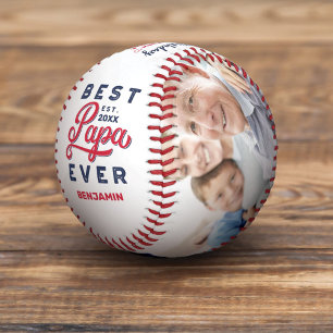 Best Papa Ever   Happy Birthday Photos & Monogram Baseball