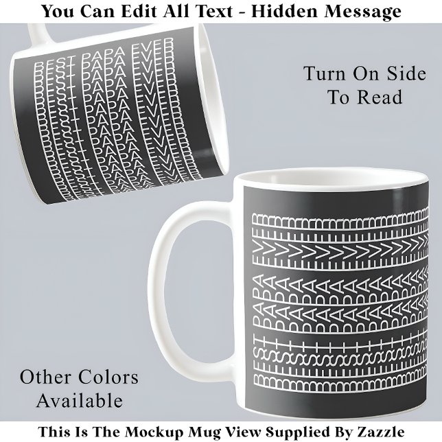 Best Papa Ever Hidden Message 141WG Novelty Fun Coffee Mug (Creator Uploaded)