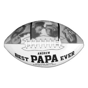 BEST PAPA EVER Modern Cool Black and White American Football