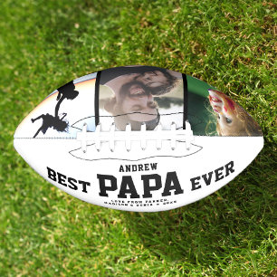 BEST PAPA EVER Modern Cool Color Photo Collage American Football