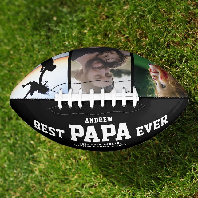 BEST PAPA EVER Modern Cool Colour Photo Collage American Football (Creator Uploaded)