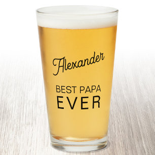 Best Papa Ever Personalised Name Beer Glass