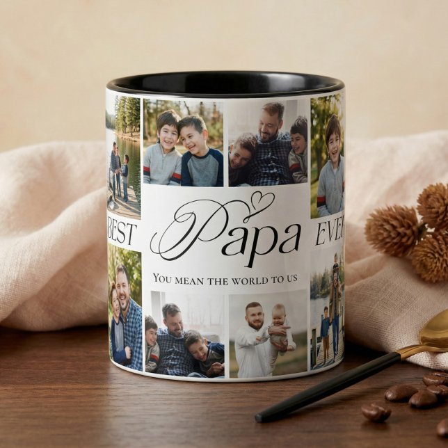 Best Papa Ever Personalised Photo Collage keepsake Mug (Best Papa Ever Personalized Photo Collage keepsake Mug)