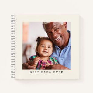 Best Papa Ever Personalised Photo Simple Grandpa Notebook
