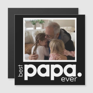 Best Papa Ever Photo Magnetic  5.25" Card