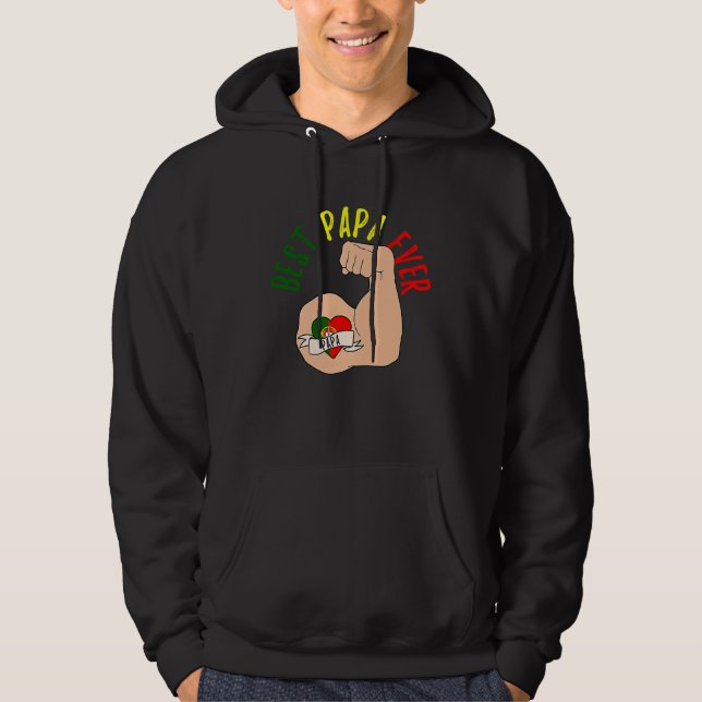 Best Papa Ever Portuguese Dad Fathers Day Hoodie (Front)