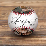 Best Papa Ever Script Fathers Day Photo Collage Baseball<br><div class="desc">Send a beautiful personalised father's day gift or birthday gift to your papa that he'll cherish. Special personalised father's day family photo collage to display your special family photos and memories. Our design features a simple 4 photo collage design with "Best Papa Ever" designed in a beautiful handwritten black script...</div>