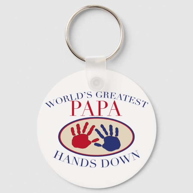 Best Papa Hands Down Key Ring (Front)