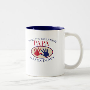 Best Papa Hands Down Two-Tone Coffee Mug