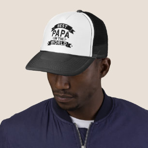 Best Papa in the world word art Trucker Hat