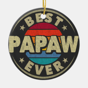 Best Papaw Ever Retro Vintage Grandpa Fathers Day Ceramic Tree Decoration