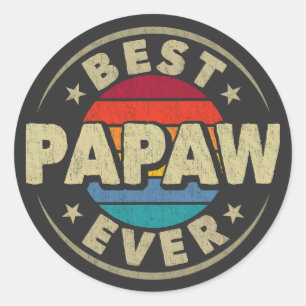 Best Papaw Ever Retro Vintage Grandpa Fathers Day Classic Round Sticker