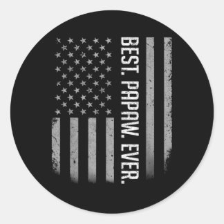 Best Papaw Ever US American Flag Gift For Classic Round Sticker