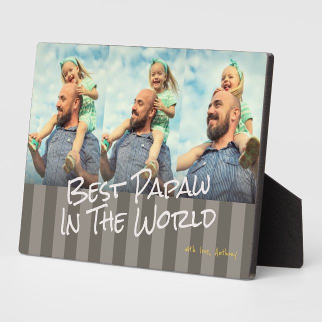 Best Papaw In The World Photo Plaque  (Side)
