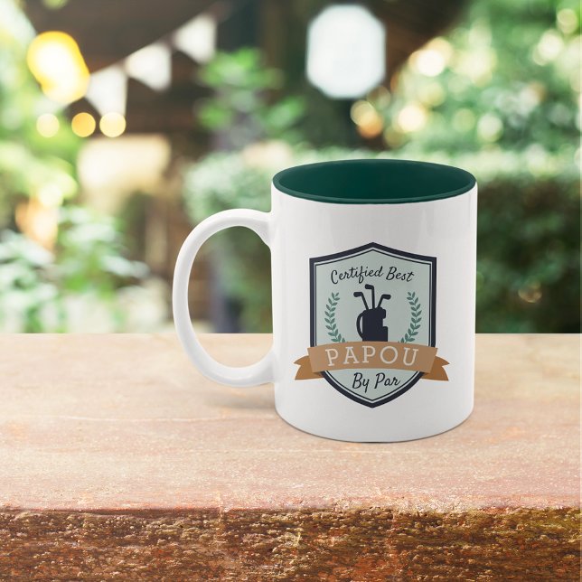 Best Papou By Par | Golf Grandpa Two-Tone Coffee Mug (Creator Uploaded)