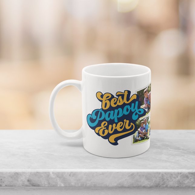 Best Papou Ever | Grandpa Photo Coffee Mug (Creator Uploaded)