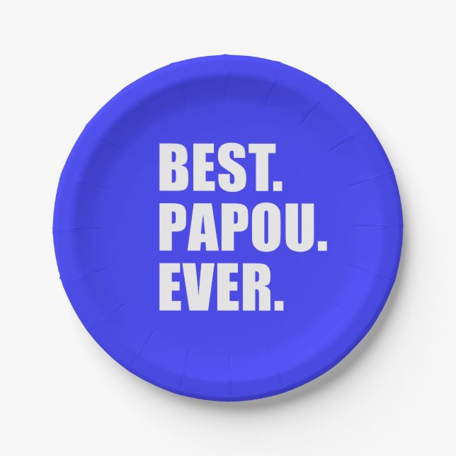 Best Papou Ever Greek Grandfather Party Paper Plate (Front)