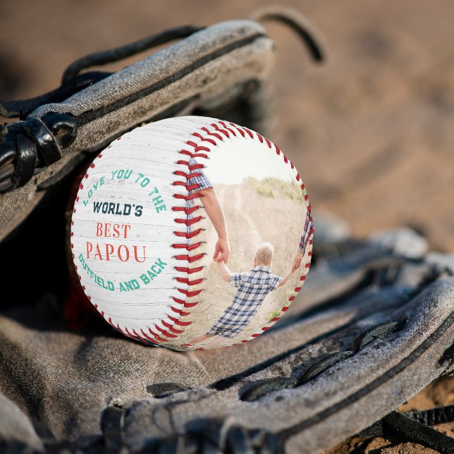 Best Papou | Personalised Family Photos Baseball (Creator Uploaded)