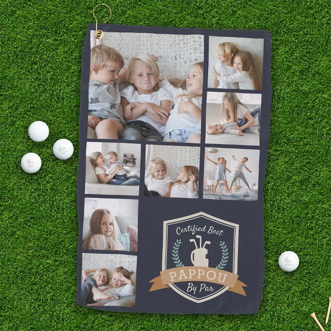 Best Pappou By Par | Photo Collage Golf Towel (Creator Uploaded)
