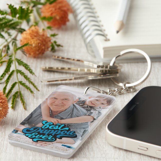 Best Pappou Ever | Grandpa Photo Key Ring (Front Right)