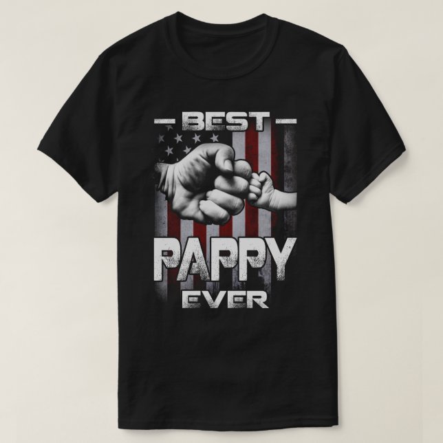 Best PAPPY Ever Fist-bump US Flag T-Shirt (Design Front)