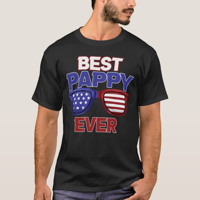 Best Pappy Ever Us Flag Grandpa Fathers Day Gift T-Shirt (Front)