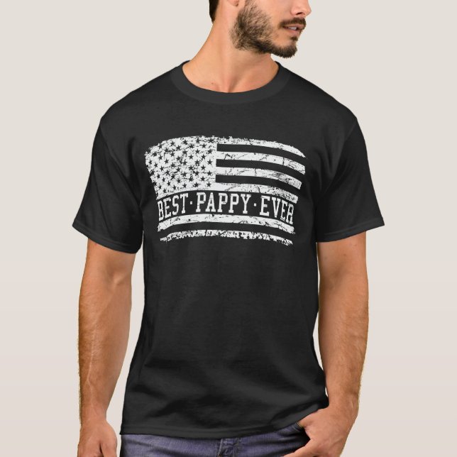 Best Pappy Ever Us Flag Grandpa Fathers Day Gift T-Shirt (Front)