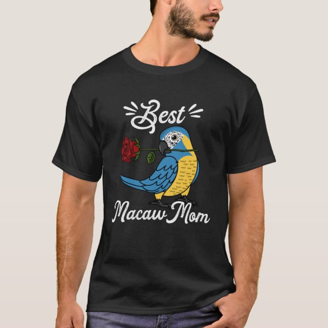 Best Parrot Mom I Blue throated Macaw T-Shirt (Front)
