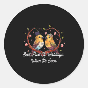 Best Part Of Weddings Bride And Groom Funny Classic Round Sticker