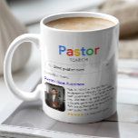 Best Pastor Ever Search Result Photo & Message Coffee Mug<br><div class="desc">This funny "Pastor Search" mug is a delightful and personalised way to celebrate the exceptional religious leader in your life. With a playful "Pastor Search" logo, it's as though they've achieved the esteemed title of "Best Pastor Ever." The single search result proudly displays their name, a photo, your heartfelt message,...</div>